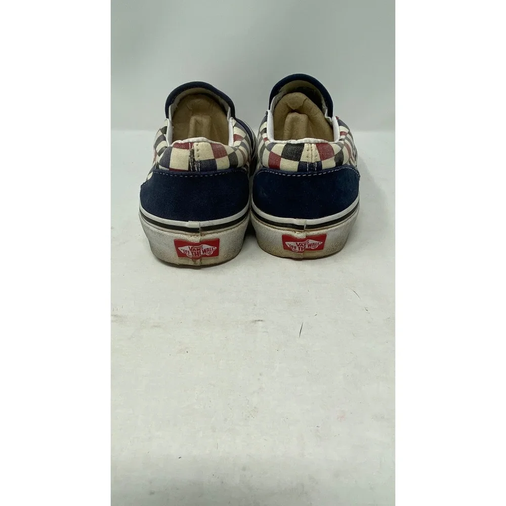 Vans Classic Slip On Navy Blue Suede Checkerboard Sneakers Mens 10 507452